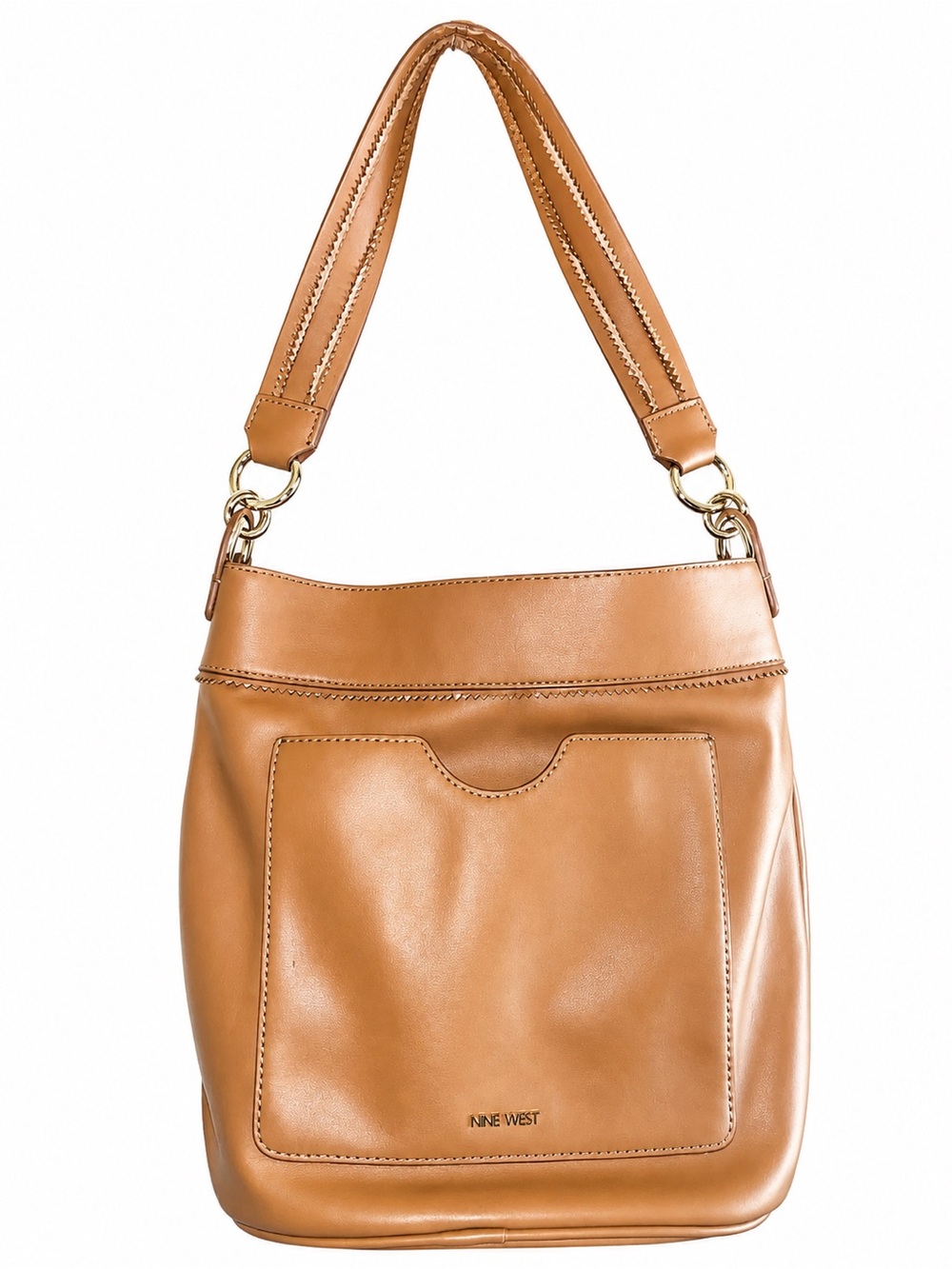 Nine West Cognac Leather Shoulder Bag